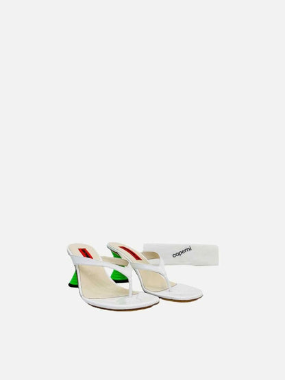 Pre - loved SIMON MILLER Beep White & Green Mules at Reems Closet