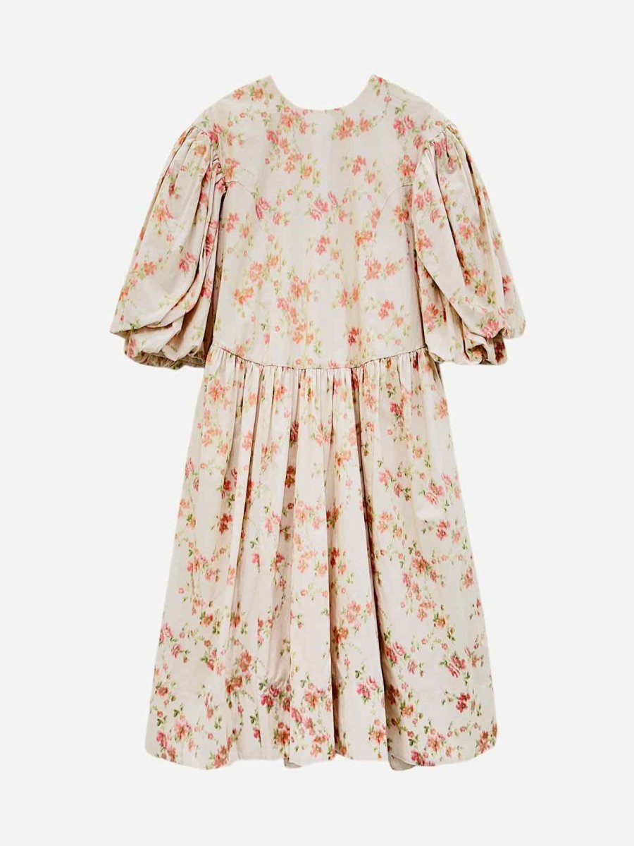 Pre-loved SIMONE ROCHA Beige Multicolor Size US 4 Midi Dress at Reems Closet