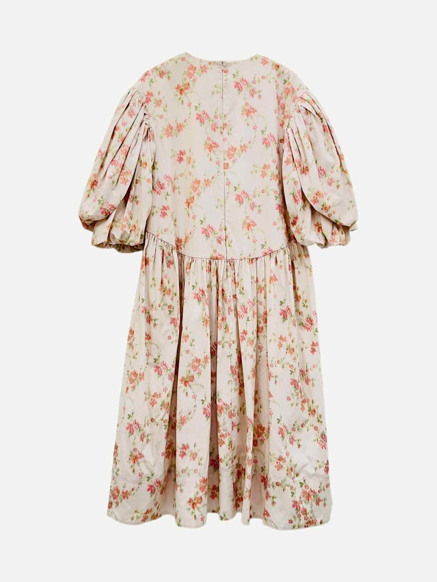 Pre-loved SIMONE ROCHA Beige Multicolor Size US 4 Midi Dress at Reems Closet