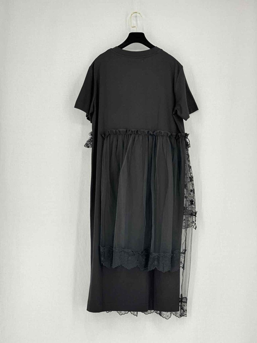 Pre - loved SIMONE ROCHA Black Lace Detail Size Medium Midi Dress at Reems Closet