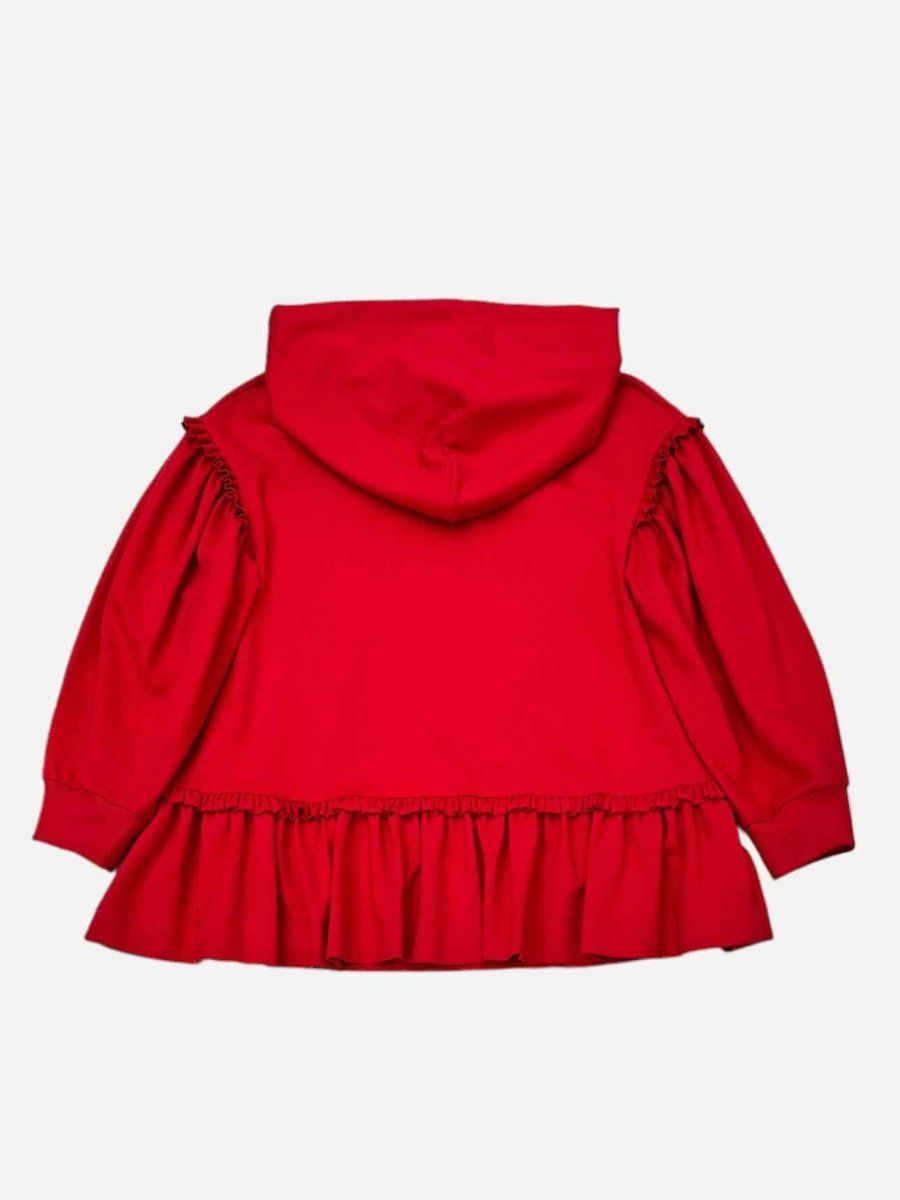 Pre - loved SIMONE ROCHA Hoodie Red Frilled Trim Top & Pants Outfit at Reems Closet