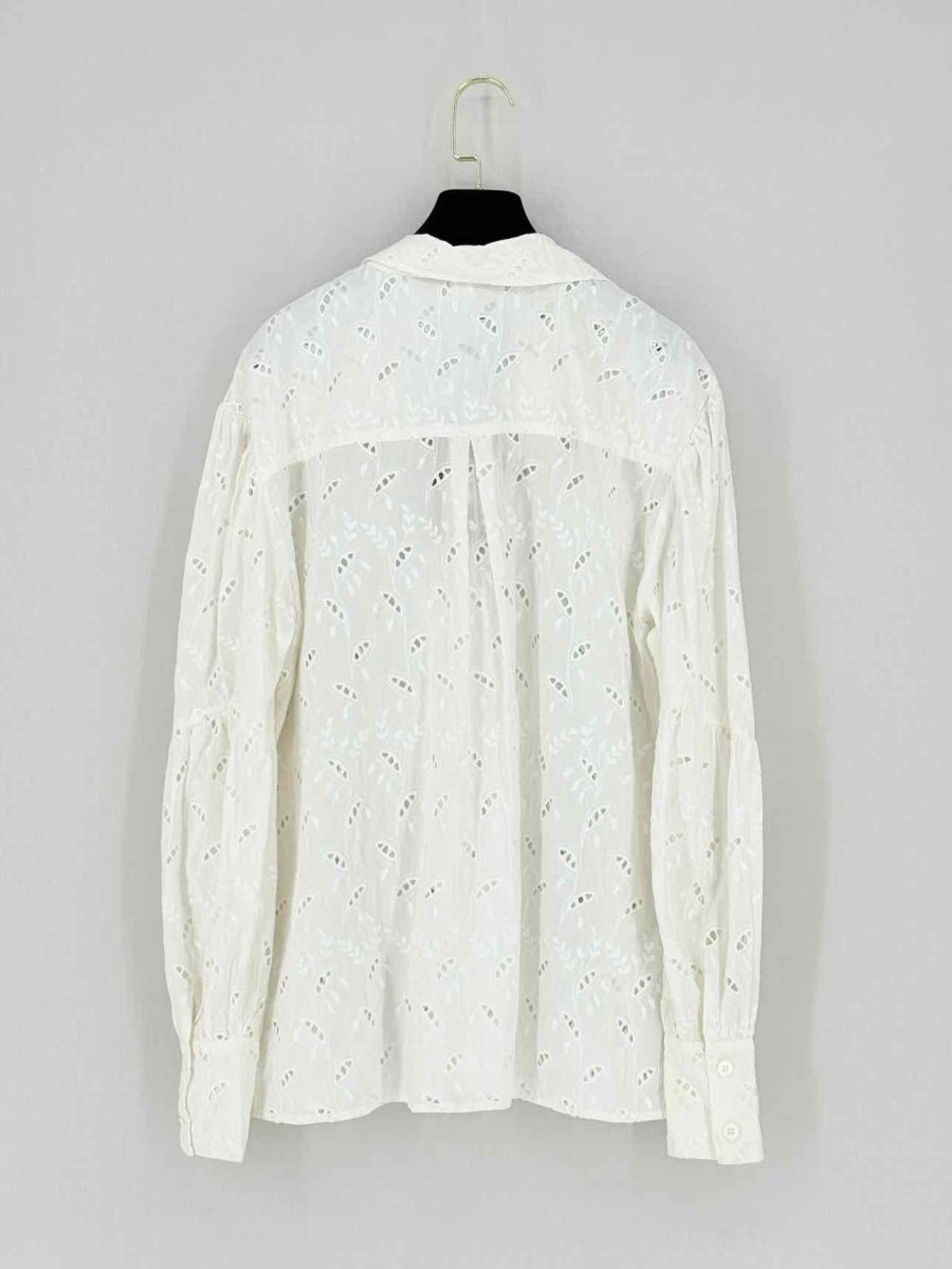 Pre - loved SIR. White Eyelet Size Small Shirt at Reems Closet