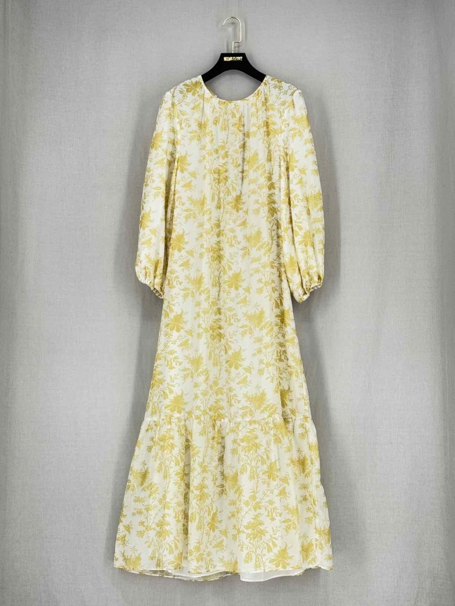 Pre - loved SIR. Yellow & White Printed Size US 4 Midi Dress at Reems Closet