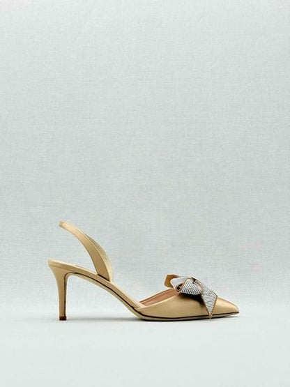 Pre - loved SJP Emmanuel Gold Size EU 39 Slingbacks at Reems Closet