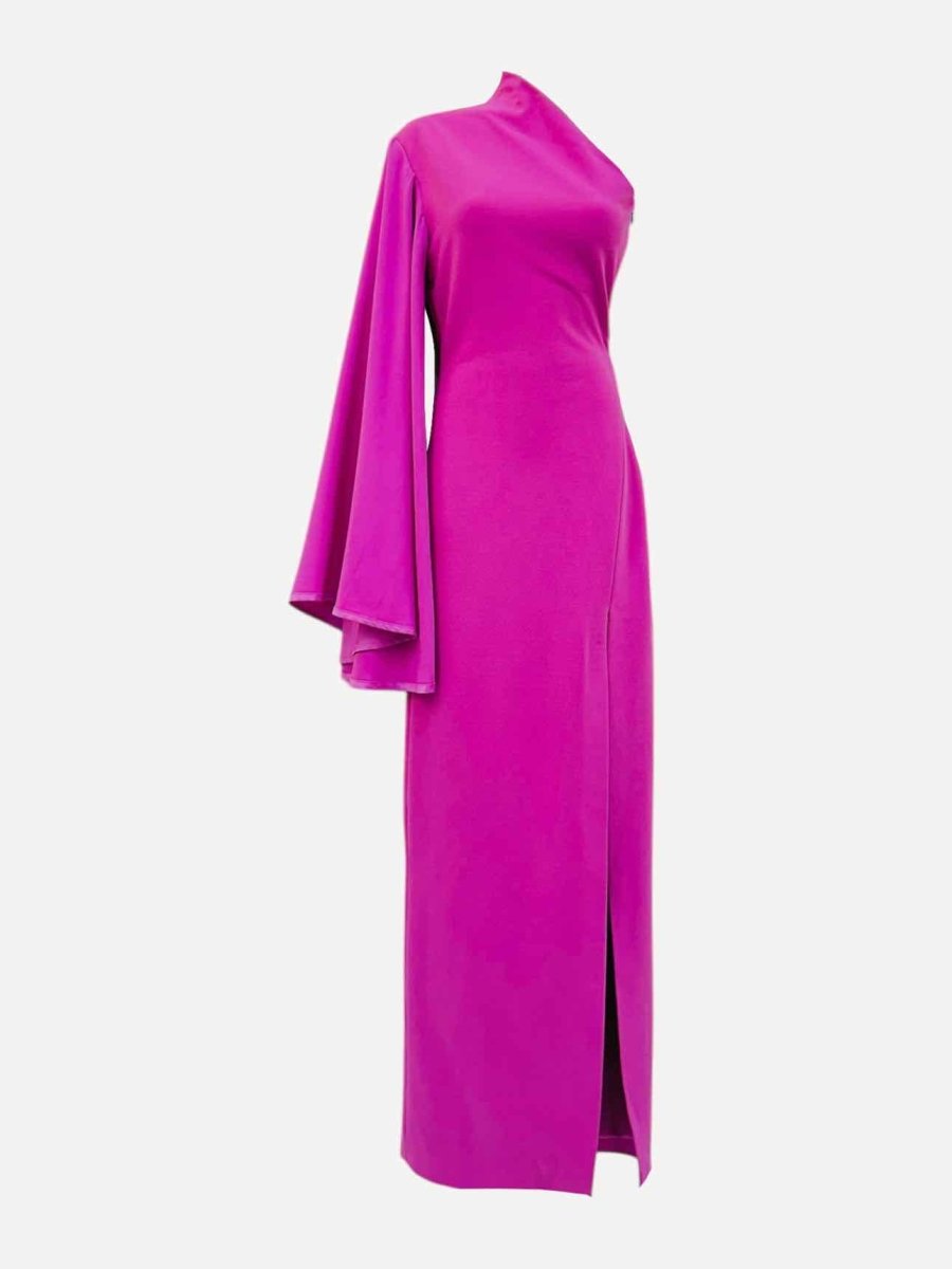 Pre - loved SOLACE Cape Sleeve Pink Evening Dress at Reems Closet