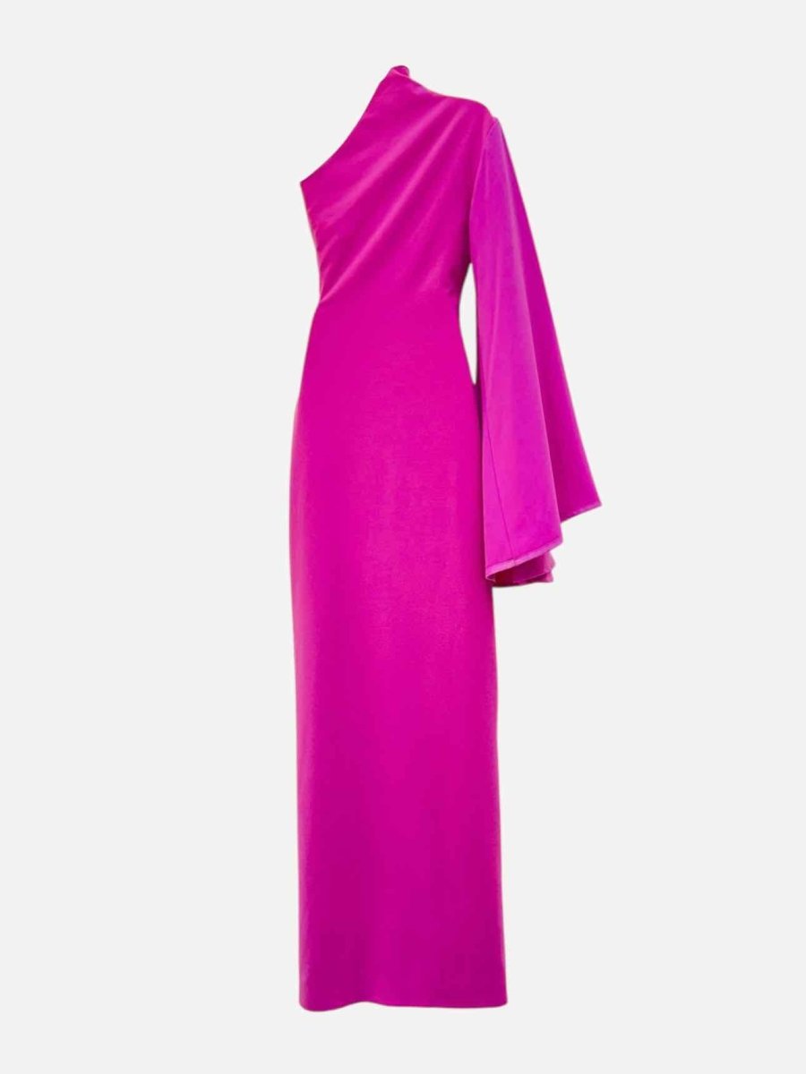 Pre - loved SOLACE Cape Sleeve Pink Evening Dress at Reems Closet