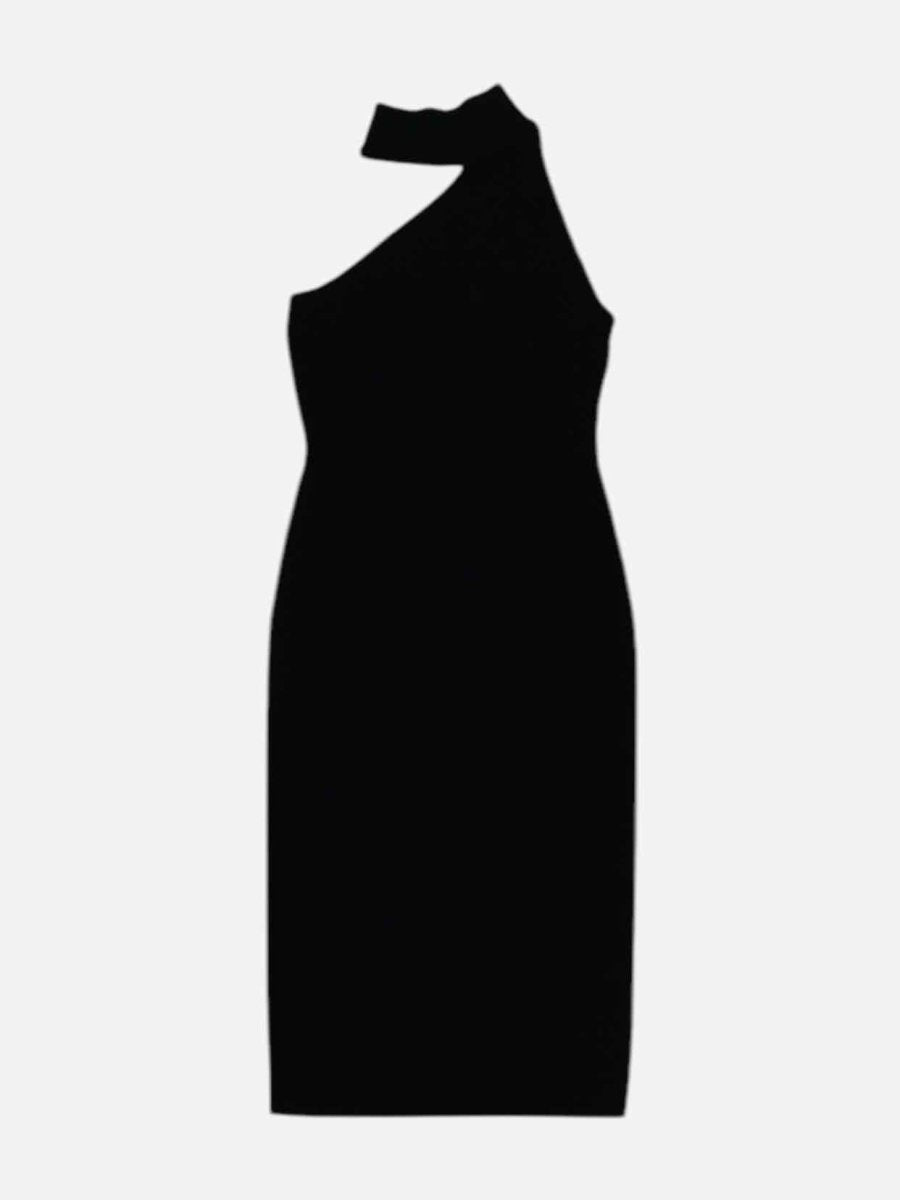 Pre - loved SOLACE LONDON Halterneck Black Evening Dress at Reems Closet