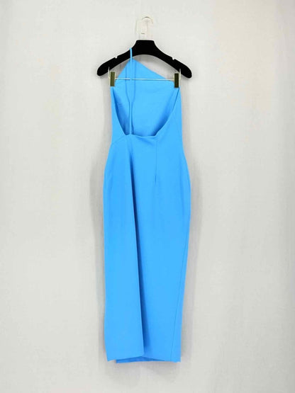 Pre-loved SOLACE LONDON Petch Blue Size US 6 Midi Dress at Reems Closet