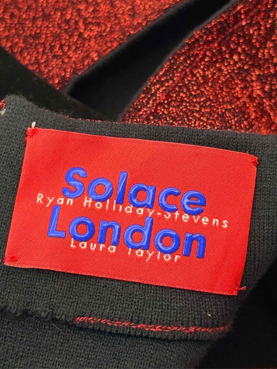 Pre - loved SOLACE Metallic Red Size US 8 Midi Dress at Reems Closet