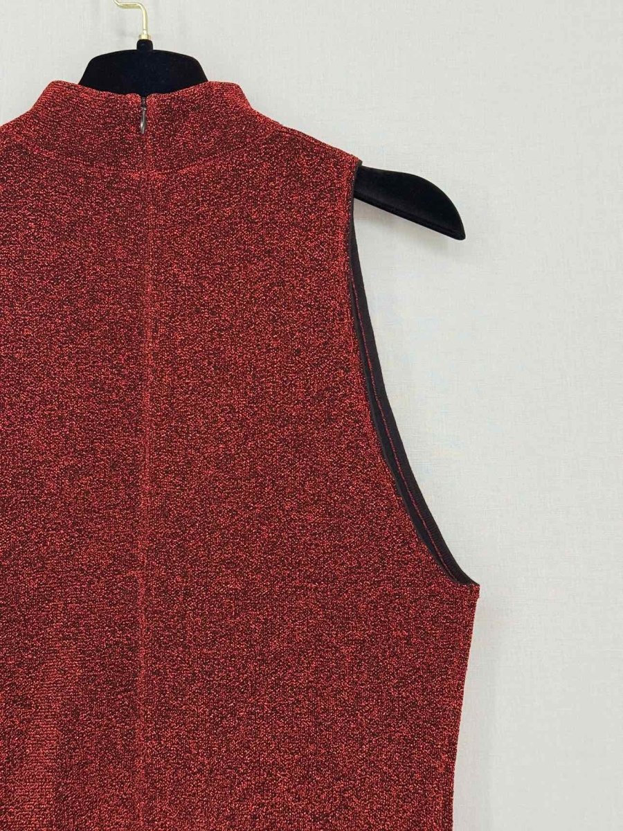 Pre - loved SOLACE Metallic Red Size US 8 Midi Dress at Reems Closet