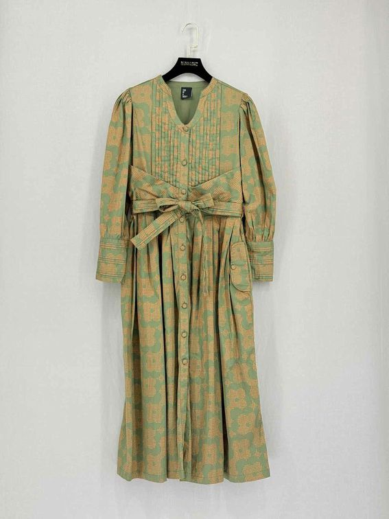 Pre-loved SON OF A NOBLE Zeba Green Size Small Midi Dress at Reems Closet