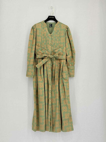 Pre-loved SON OF A NOBLE Zeba Green Size Small Midi Dress at Reems Closet