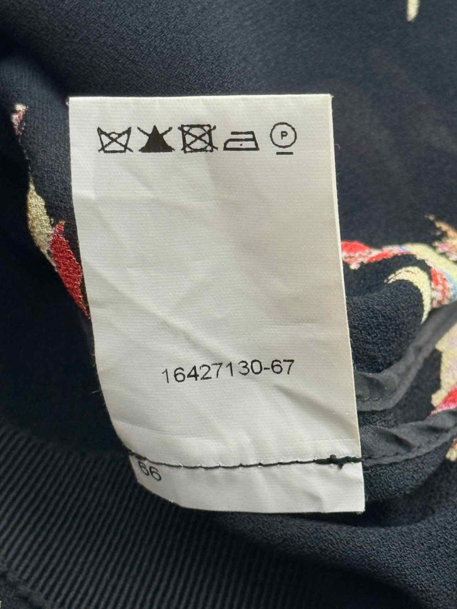 Pre - loved SONIA RYKIEL Black Multicolor Print Size US 4 Top at Reems Closet