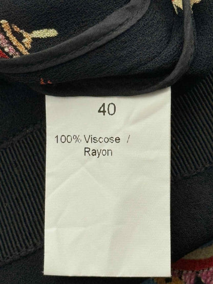 Pre - loved SONIA RYKIEL Black Multicolor Print Size US 4 Top at Reems Closet