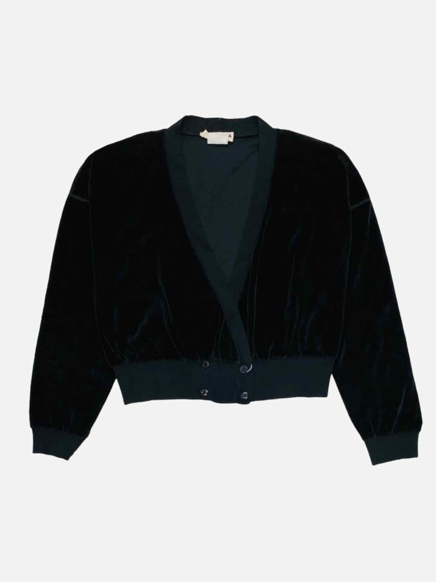 Pre - loved SONIA RYKIEL Velour Black Cardigan at Reems Closet