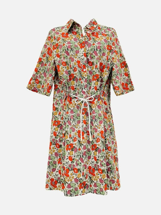 Pre - loved SONIA RYKIEL White Multicolor Floral Knee Length Dress at Reems Closet