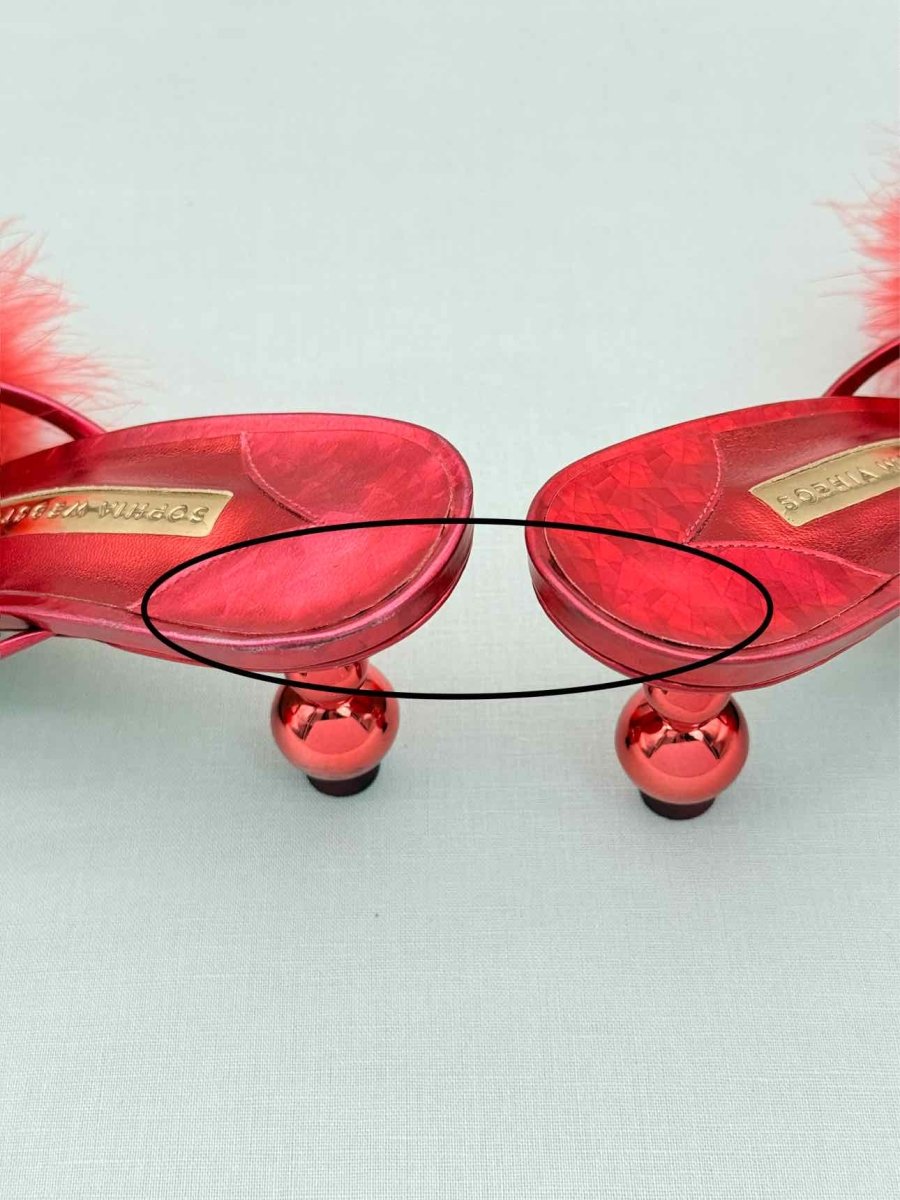 Pre-loved SOPHIA WEBSTER Delicia Red Size EU 39 Mules at Reems Closet