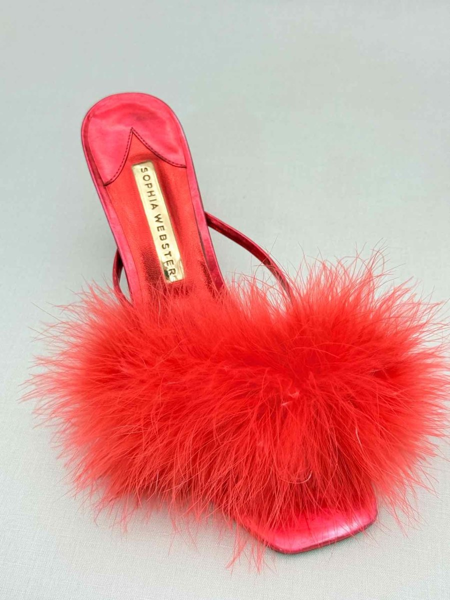 Pre-loved SOPHIA WEBSTER Delicia Red Size EU 39 Mules at Reems Closet