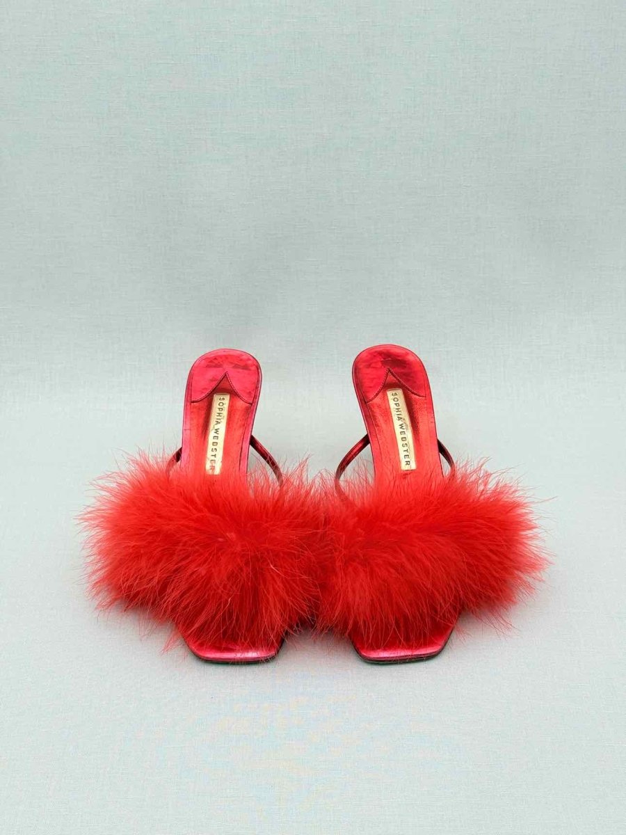 Pre-loved SOPHIA WEBSTER Delicia Red Size EU 39 Mules at Reems Closet