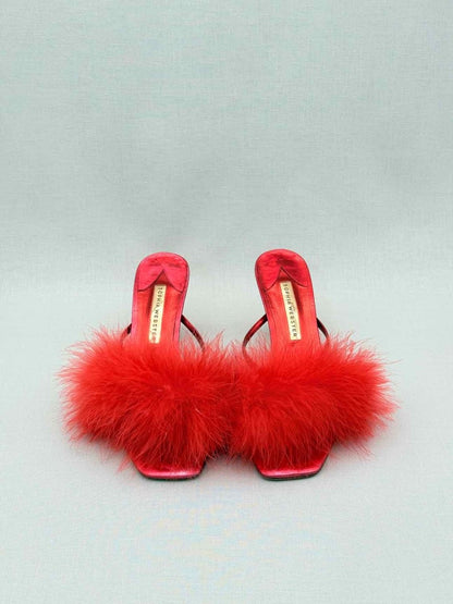 Pre-loved SOPHIA WEBSTER Delicia Red Size EU 39 Mules at Reems Closet