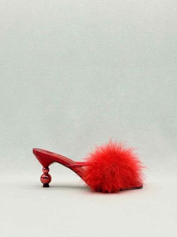 Pre-loved SOPHIA WEBSTER Delicia Red Size EU 39 Mules at Reems Closet