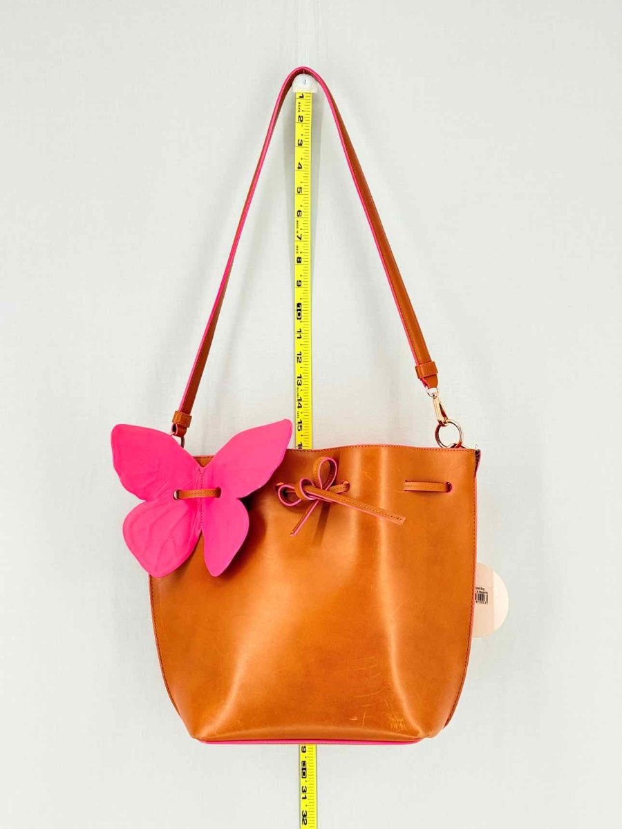 Pre - loved SOPHIA WEBSTER Remi Butterfly Orange & Pink Bucket Bag at Reems Closet