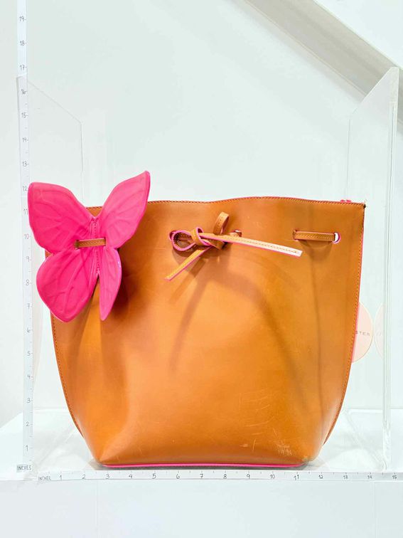Pre - loved SOPHIA WEBSTER Remi Butterfly Orange & Pink Bucket Bag at Reems Closet