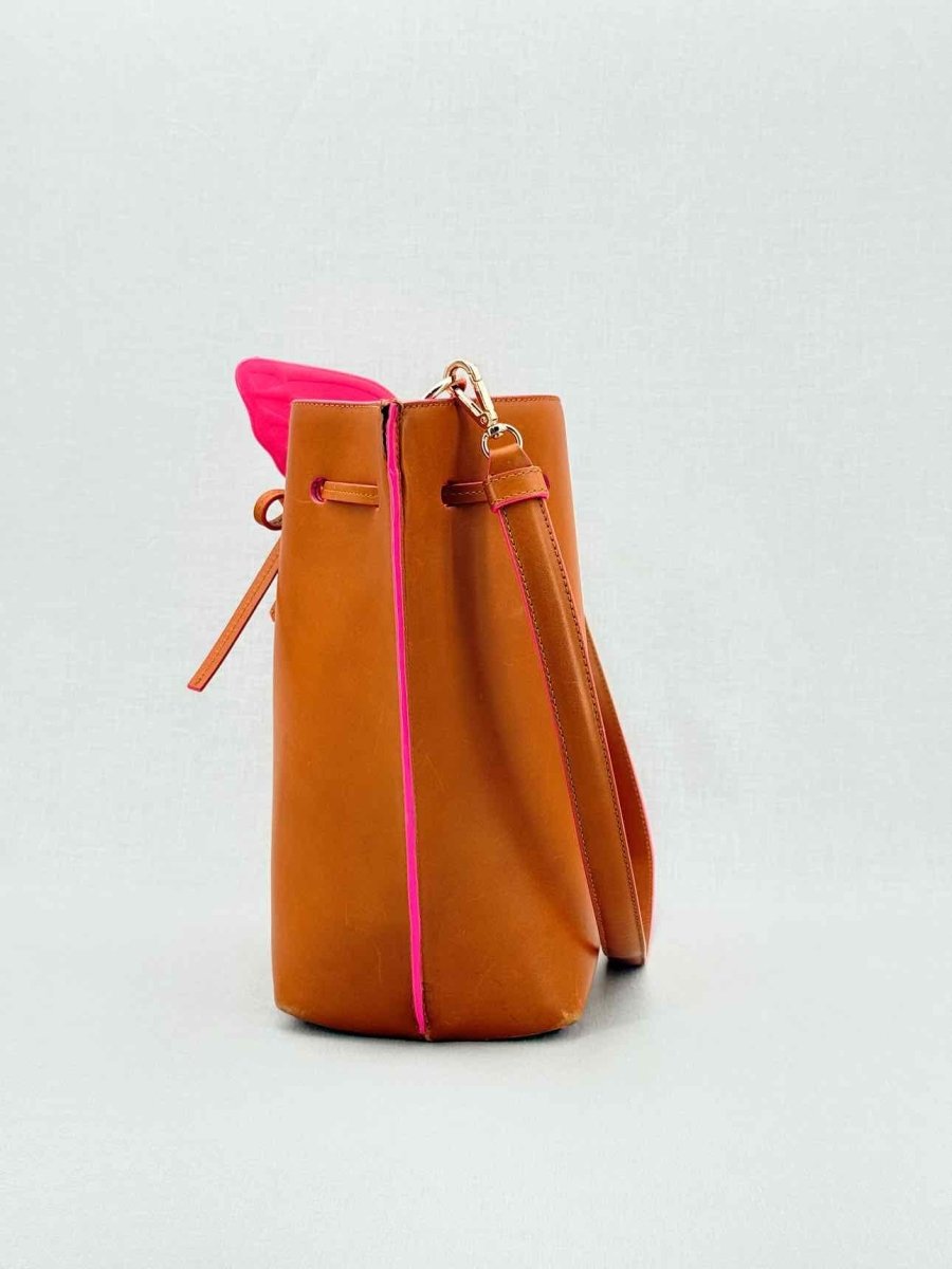 Pre - loved SOPHIA WEBSTER Remi Butterfly Orange & Pink Bucket Bag at Reems Closet
