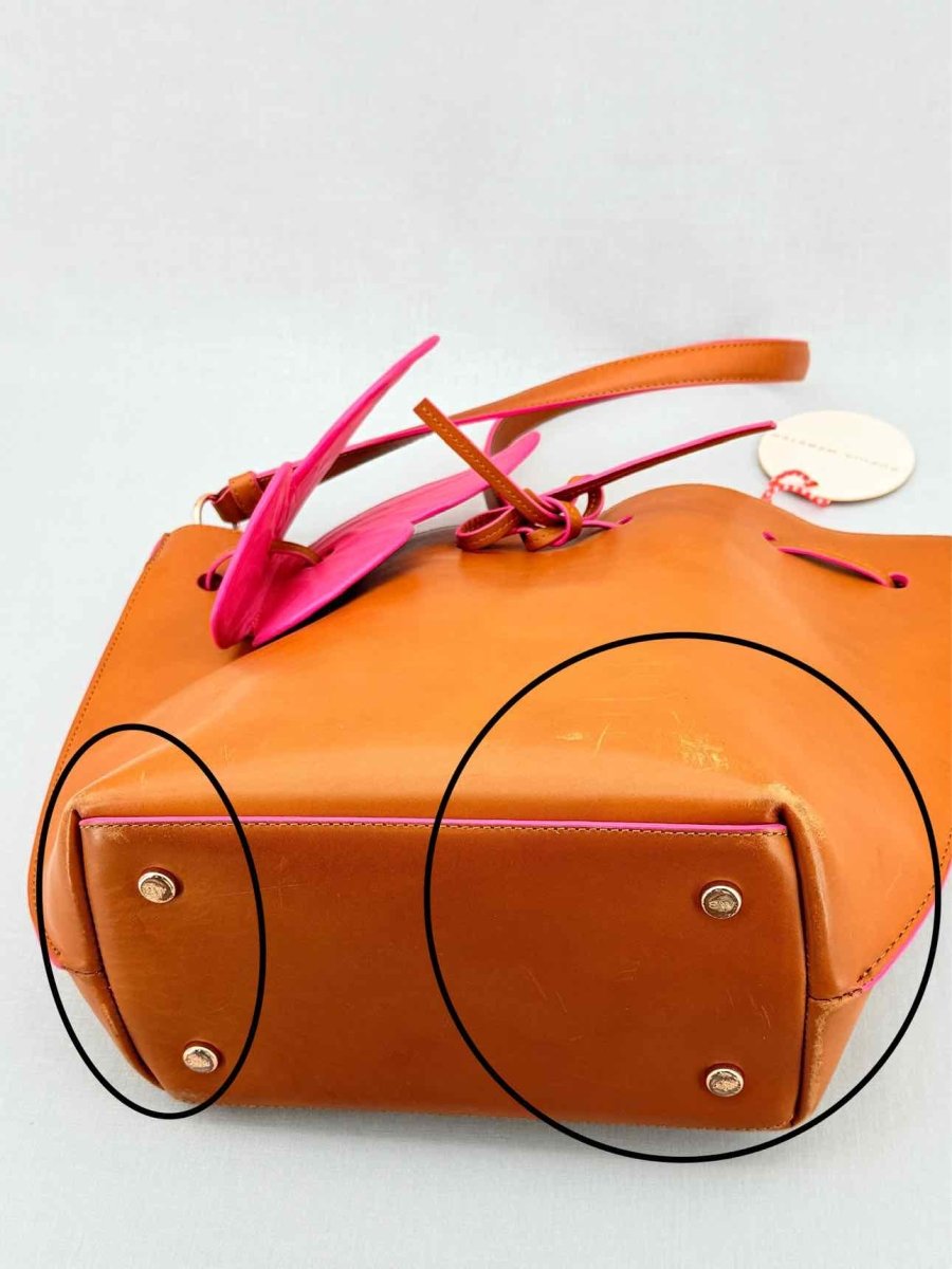 Pre - loved SOPHIA WEBSTER Remi Butterfly Orange & Pink Bucket Bag at Reems Closet