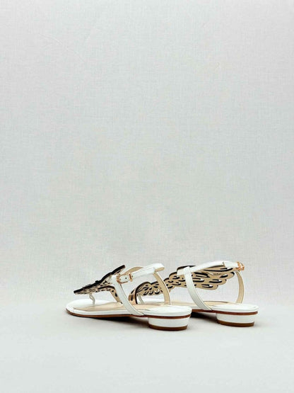 Pre - loved SOPHIA WEBSTER White & Gold Size EU 38 Sandals at Reems Closet