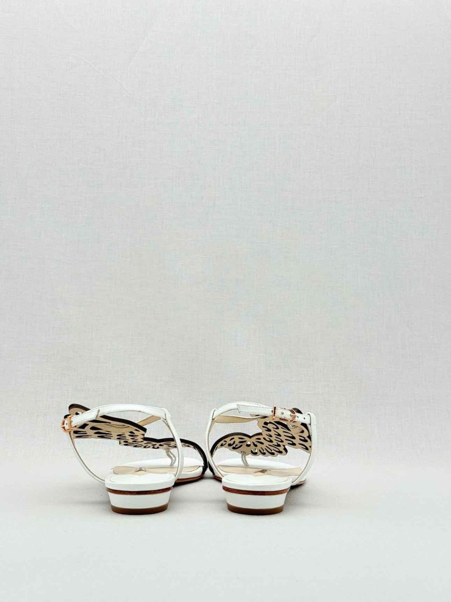 Pre - loved SOPHIA WEBSTER White & Gold Size EU 38 Sandals at Reems Closet