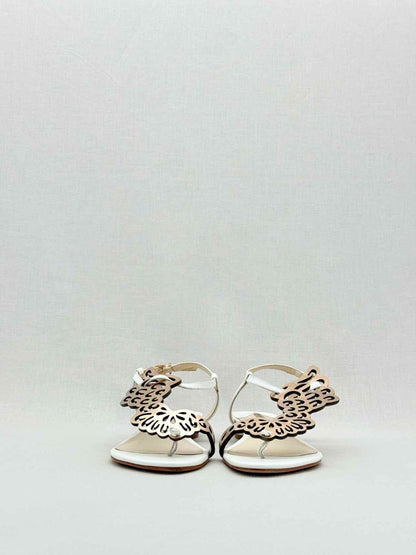 Pre - loved SOPHIA WEBSTER White & Gold Size EU 38 Sandals at Reems Closet