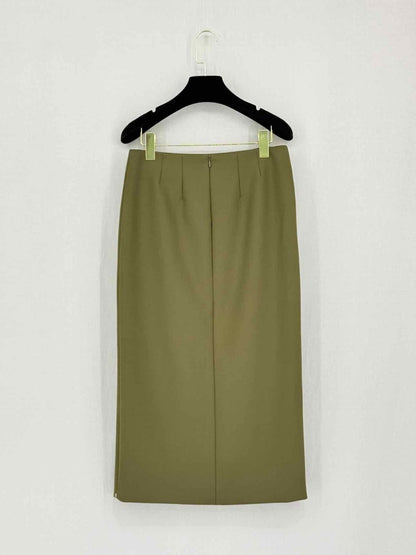 Pre-loved SPORTMAX Khaki Size US 4 Midi Skirt at Reems Closet