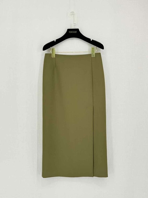 Pre-loved SPORTMAX Khaki Size US 4 Midi Skirt at Reems Closet