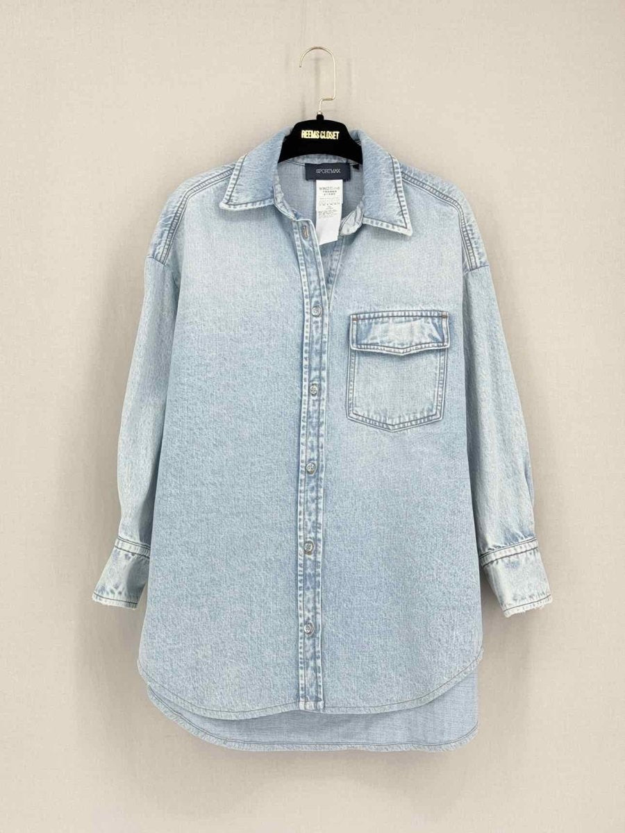 Pre-loved SPORTMAX Light Blue Washed Size US 6 Shirt at Reems Closet