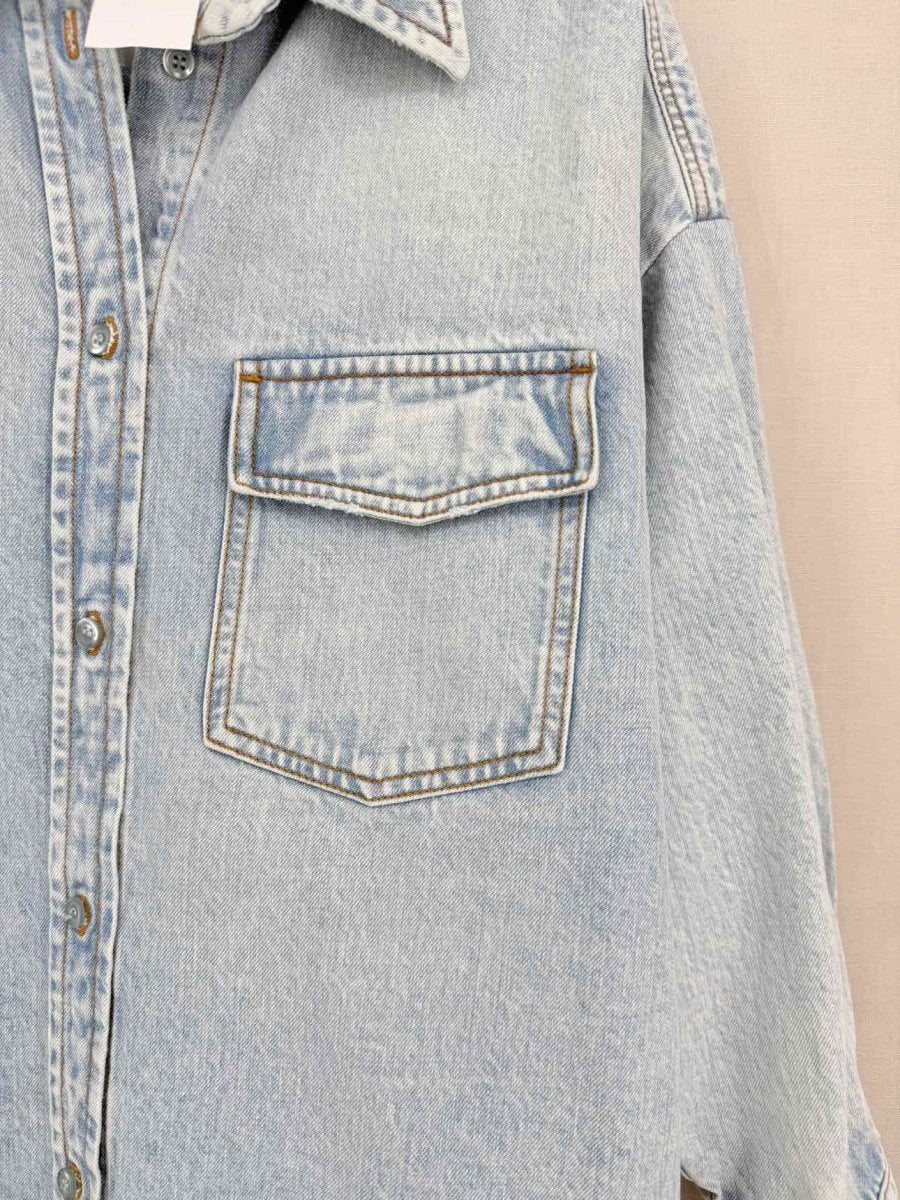 Pre-loved SPORTMAX Light Blue Washed Size US 6 Shirt at Reems Closet