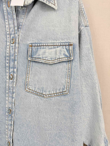 Pre-loved SPORTMAX Light Blue Washed Size US 6 Shirt at Reems Closet