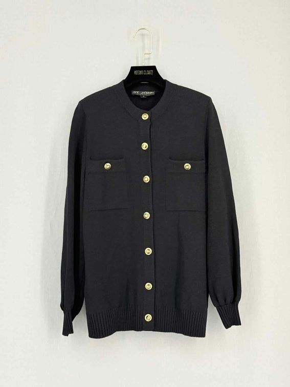 Pre-loved ST. JOHN BASICS Black Size Small Cardigan at Reems Closet