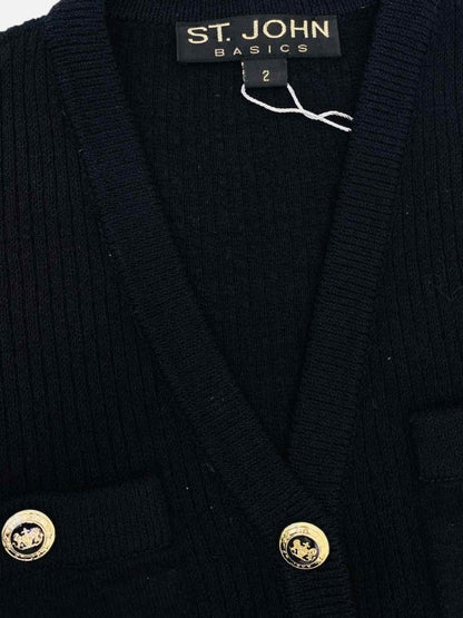 Pre - loved ST. JOHN BASICS Knit Black Jacket at Reems Closet