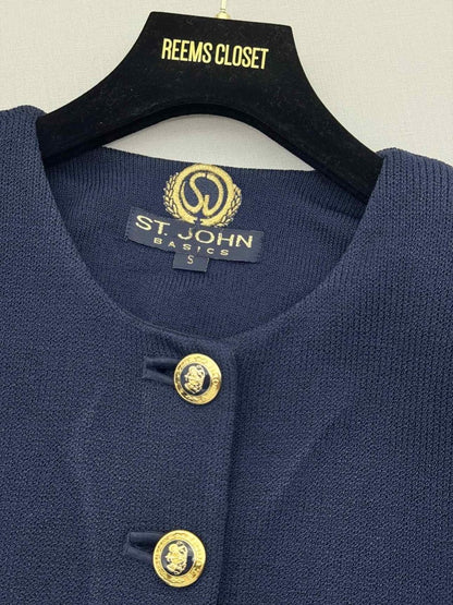 Pre-loved ST. JOHN BASICS Navy Blue Size Small Jacket at Reems Closet