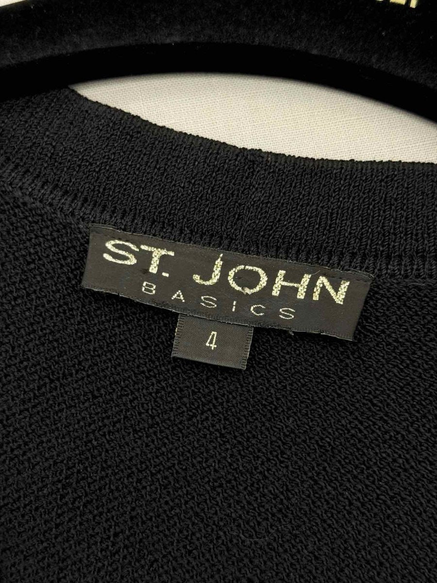 Pre-loved ST. JOHN Black Knit Size US 4 Cardigan at Reems Closet