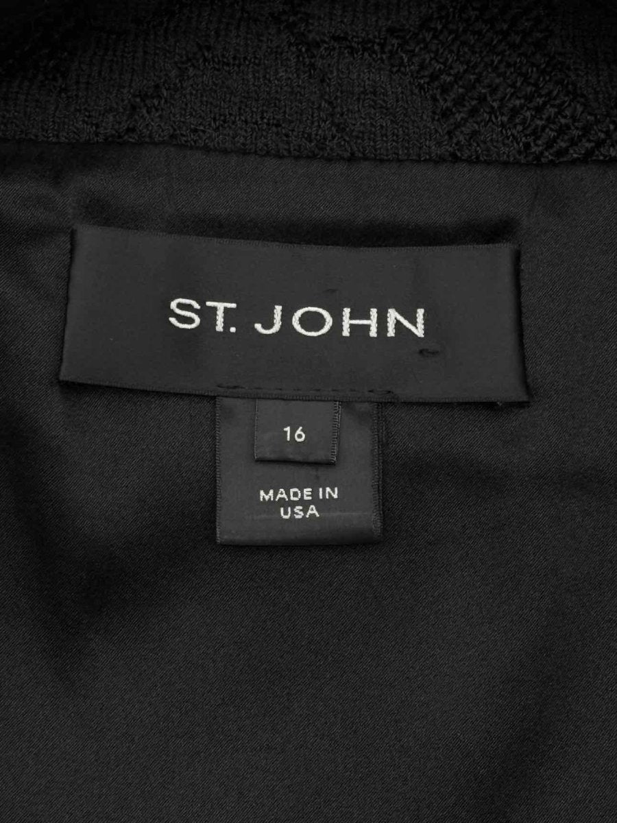 Pre - loved ST. JOHN Black Lace Size US 16 Jacket at Reems Closet