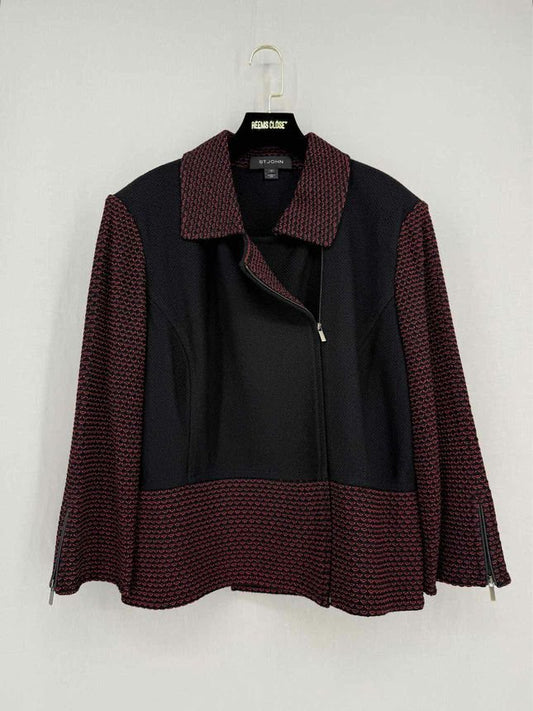 Pre - loved ST. JOHN Black & Red Size US 16 Jacket at Reems Closet