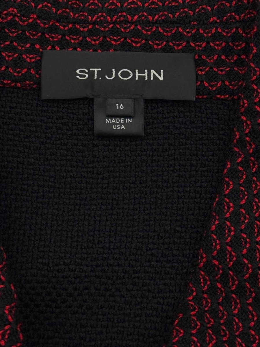 Pre - loved ST. JOHN Black & Red Size US 16 Jacket at Reems Closet