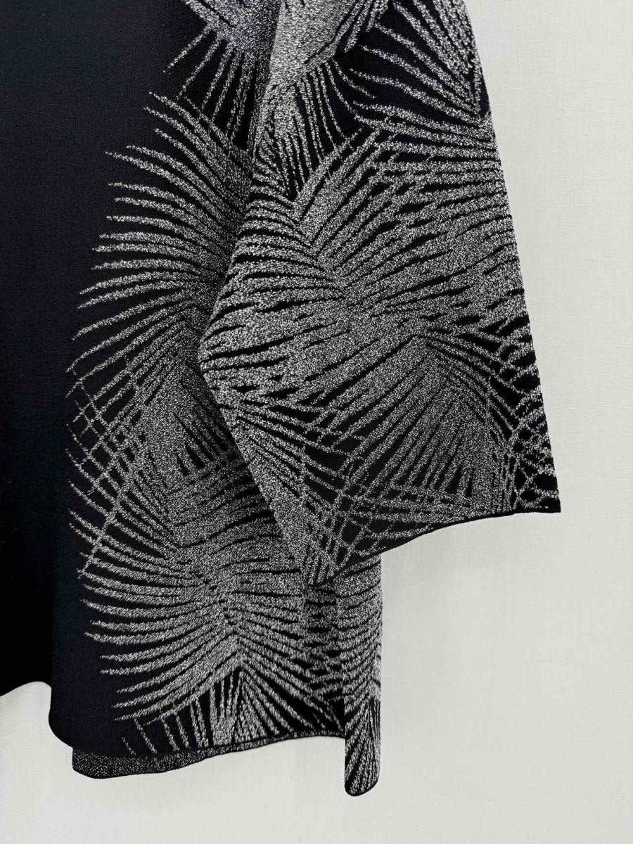 Pre - loved ST. JOHN Black & Silver Size Large Cardigan at Reems Closet