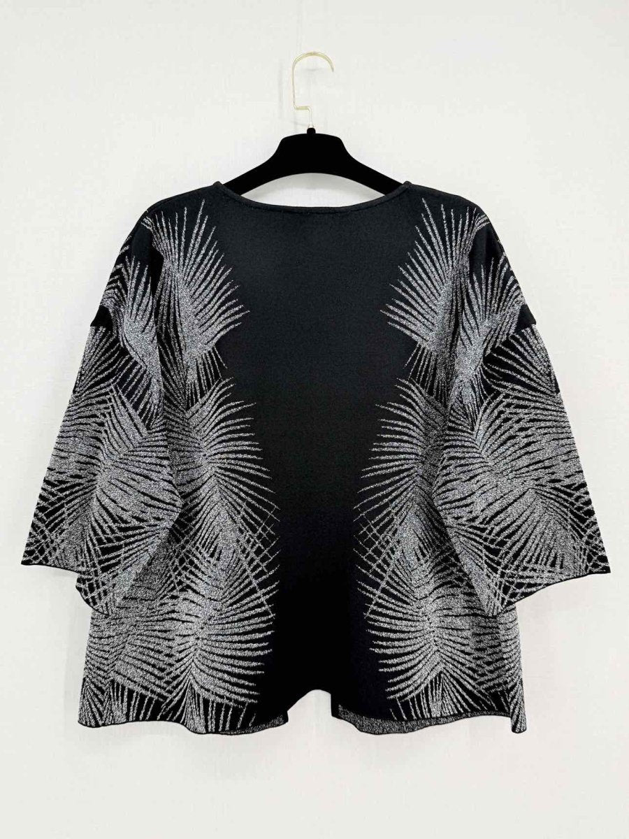 Pre - loved ST. JOHN Black & Silver Size Large Cardigan at Reems Closet