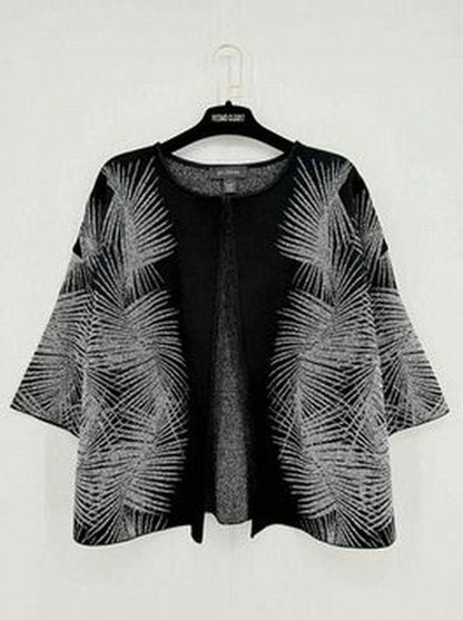 Pre - loved ST. JOHN Black & Silver Size Large Cardigan at Reems Closet