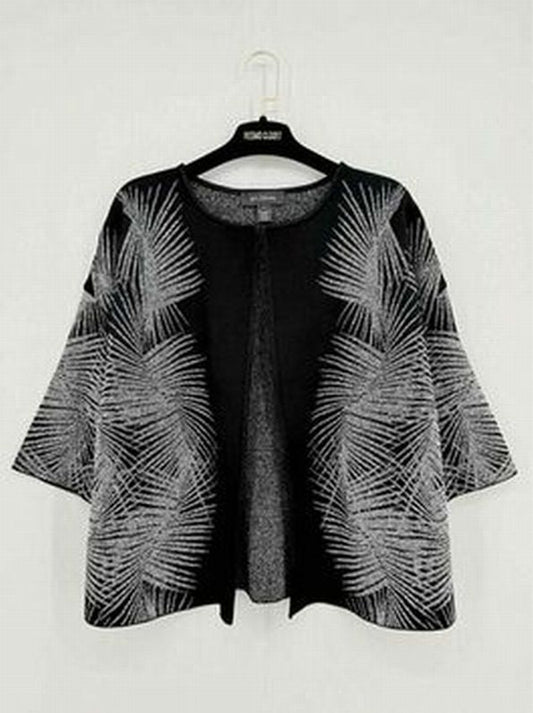 Pre - loved ST. JOHN Black & Silver Size Large Cardigan at Reems Closet
