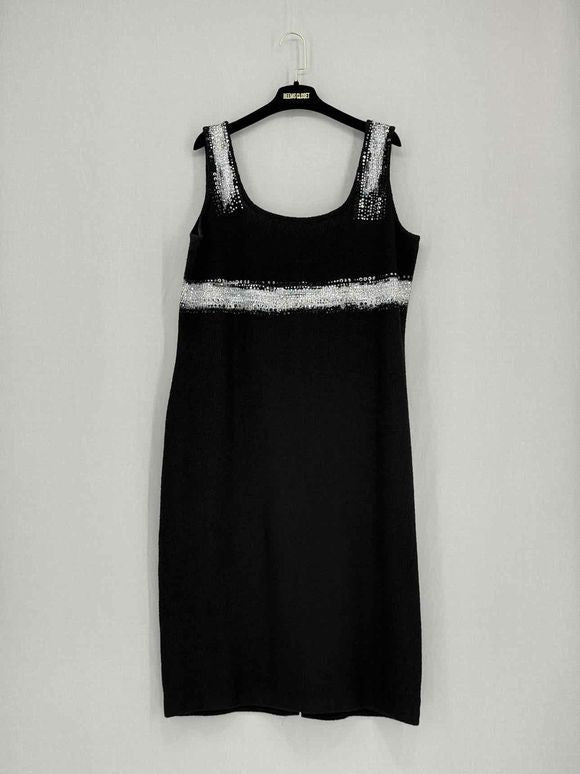Pre - loved ST. JOHN Black Size US 16 Knee Length Dress at Reems Closet