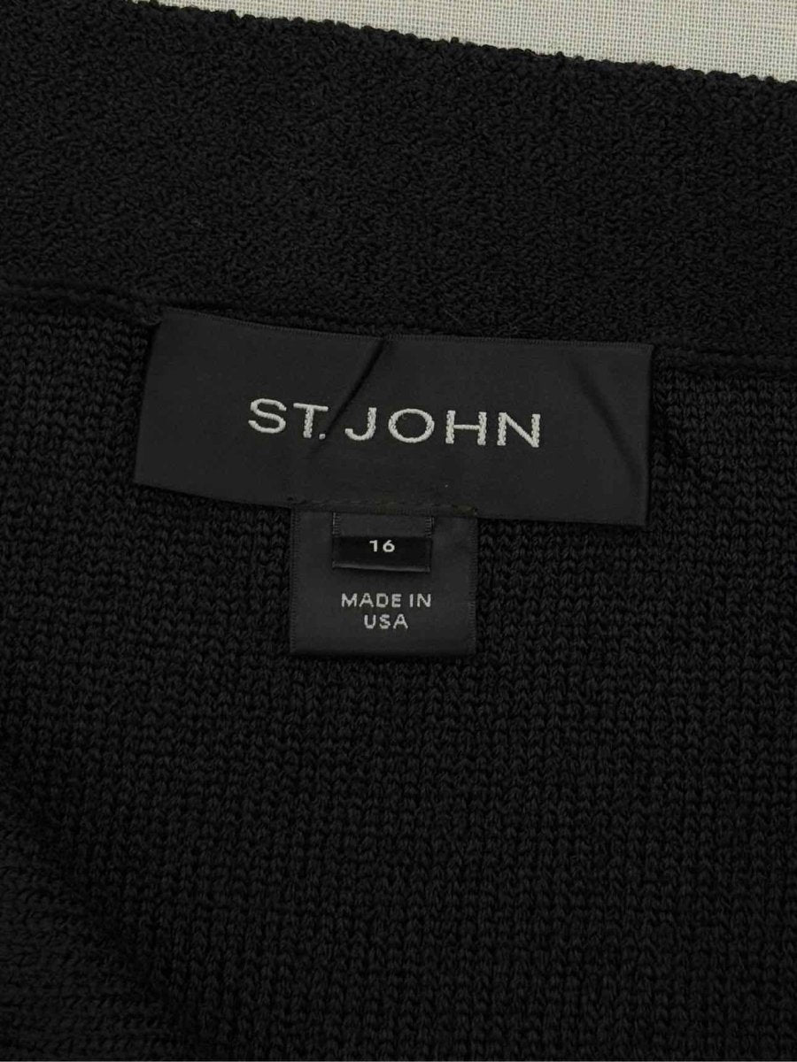 Pre - loved ST. JOHN Black Size US 16 Knee Length Skirt at Reems Closet
